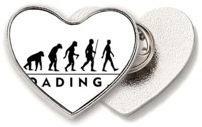 Affe Mensch Evolutionäre Zivilisation Herz Metall Pin Brosche Clip Liebe