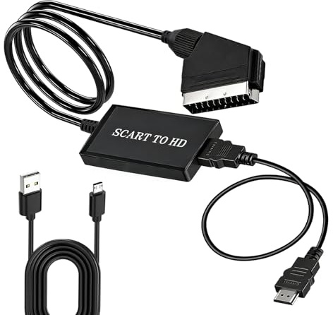 Wufaa Scart to HDMI Converter with Cable Video Audio Full HD 720P 1080P Output Switch Converter Adapter for STB DVD Player Monitor Projector Xbox Sky HDTV VHS PS3 Blu-ray PS
