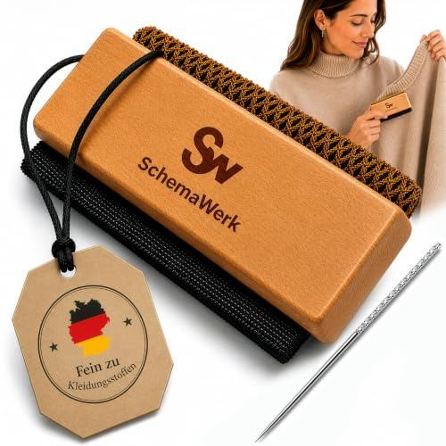 Hochwertiges Kaschmirkamm & Wollkamm Set – Fusselentferner für Kleidung mit Fusselkamm, Pilling Entferner, Fusselrasierer Alternative, Snag Repair Nadeln & Knüpfhaken für Kaschmir, Wolle & Strick