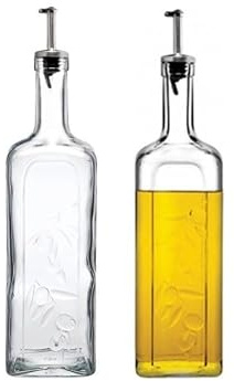 CiCi HOME Lot de 2 bouteilles d'huile d'olive (1 litre chacune) - Verre