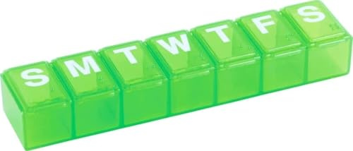 EZY DOSE Weekly (7-Day) Pill Case, Medicine Planner, Vitamin Organiser, Medium Compartments, Convenient and Easy to Use, Colour May Vary, BPA Free