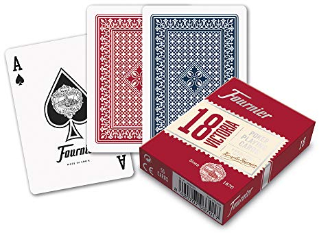 Fournier F21642 - No. 18-2 Standard Index, Kartenspiel, rot/blau