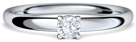 Verlobungsring Vorsteckring Platin Ring Diamant 950 + inkl. Luxusetui + Diamant Ring Platin Diamantring Platin 0,08 Carat SI1/H (Platin 950) - Concinnity Amoonic AM161 PL950BRFA56