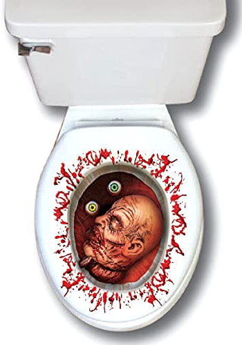 Forum Novelties X75108 Toilet Seat Cut Off Head Stickers, Plastic, Red