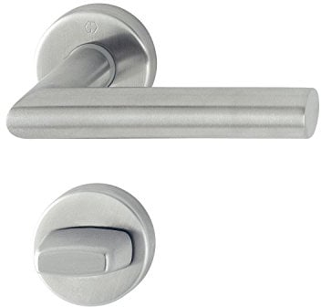 HOPPE 3286438 Drückergarnitur Amsterdam mit Rosetten WC, Edelstahl matt