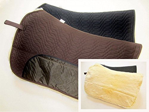 PS Pferdeartikel Westernpad, Sattelunterlage mit Lammfell -Spezial- Square Skirt Farbe schwarz