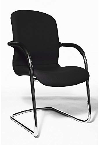 TOPSTAR | Open Chair - der Design-Besucherstuhl | Freischwinger gepolstert | VE 2 STK | schwarz