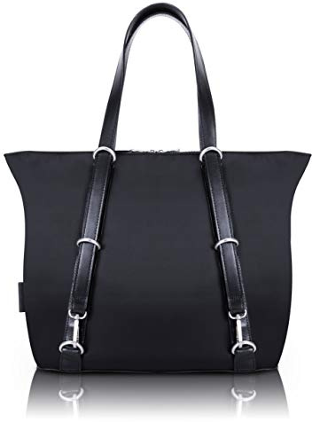McKleinUSA N Series, Dylan, Nano Tech-Light Nylon with Leather Trim, 3-in-1 Nylon Convertible Backpack Tote, Black (18485), One Size