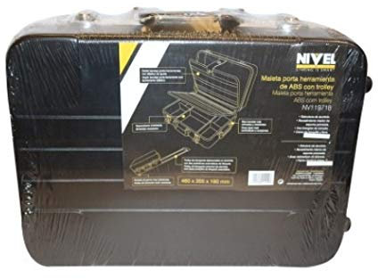 NIVEL Werkzeugkoffer mit Rollen, ausziehbarer ABS-Griff, Schwarz, 460 x 355 x 190 mm