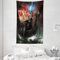 ABAKUHAUS Fantasie Wandteppich und Tagesdecke, Thunder Storm Vikings aus Weiches Mikrofaser Stoff Waschbar ohne Verblassen Digitaldruck, 140 x 230 cm, Graue Orange