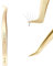 NAGARAKU Pinzette Ciglia Volume Curva Pinzetta Professionali Oro Precisione Punta Curva Tip Pinzette Leggere In Acciaio Inossidabile Lash Tweezer Per Creare Eyelash Volume (L Type Boot Tweezers N-04)