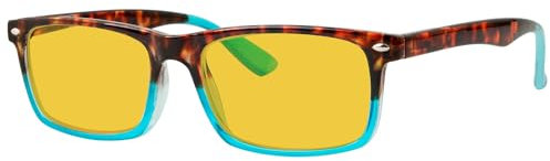 Eyekepper Blue Light Blocking Reading Glasses Men Women with Amber Tinted Filter Lens - Anti Digital Screen Glare UV Ray Computer Glasses - Tortoise/Blue +2.25