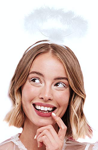 Balinco Haarreif Heiligenschein weiß | Haarreifen Engel | Christkind - das perfekte Accessoire für Damen & Herren als Ergänzung zum Engelskostüm
