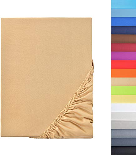 NatureMark Mikrofaser SPANNBETTLAKEN zum Sparpreis! viele Größen und Farben Markenware (Bettlaken 200x220 cm, Sand/Beige)