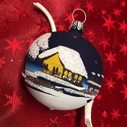Generisch Christbaumkugel Mini Glas-Kugel Weihnachtskugel Baumbehang Handarbeit Lauscha, : voll - dunkelblau