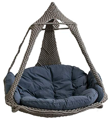 Hängesofa Hängekorb Lola Nido Royal Platin Outdoor mit Kissen Noire