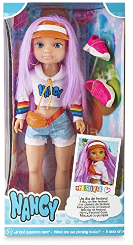 NANCY a Day of Music Festival, doll with Colourful Hair and Summery Look, Recommended from 3 Years (Famosa 700016227)