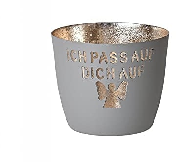 Giftcompany - Madras - Windlicht - Schutzengel - Ich Pass auf Dich auf - Maße: (ØxH) 10 x 8,5 cm