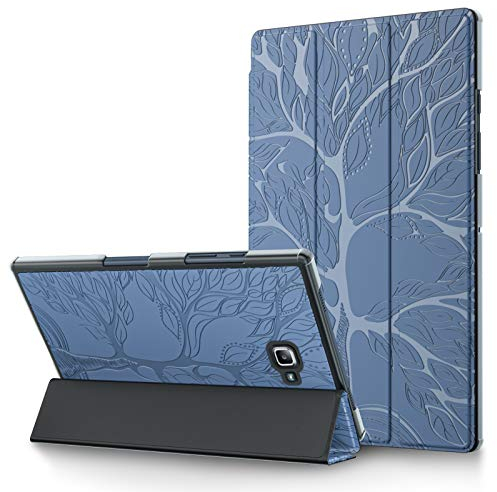 Coque pour Samsung Galaxy Tab A 10.1 Pouce 2016 Étui SM-T580/T585 (A6) Cuir PU Housse de Protection à Trois Volets Flip Cover avec Fonction Veille/Réveil Automatique et Support, Bleu