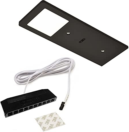 Domus Line LED Aluminium Unterbauleuchte FYN SE D-MOTION mit Sensor (190 x 70 mm, 12V, 5W, 2700–6000 K, Micro12, schwarz) von SOTECH