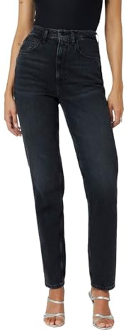 GUESS Women's Mom Jean Trousers, Black, 2