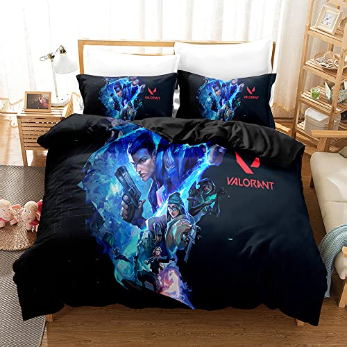 CHAOSE Bettbezug VALORANT Dicker Korallen-Fleece Einzelbett Mehrere Größen Flanell-Kissenbezug Für Kinder (Strahlend 01,135 x 200 cm)