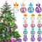 Charniol 12 Stück Weihnachts-Einhorn-Ornamente – Baum-Hängedekorationen, bunte Kugeln für Geburtstag, Weihnachten, Urlaub, Partyzubehör