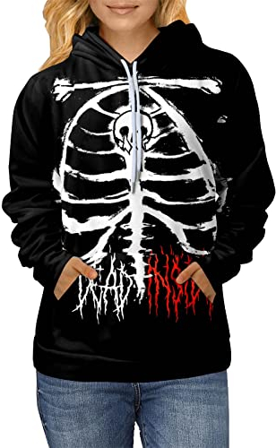 Hanaturu Damen Langarm Hoodie T-Shirt mit Taschen Mode Lässig Pullover Pullover Hoodies Teenager Jungs