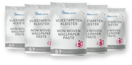 PROVISTON | Sparpack 5 x Tapetenkleister für Vliestapeten | Für je 5-7 Rollen | 200g Packungen | Hervorragende Klebekraft | Sehr ergiebiger Rollkleister | Trocknet fleckenfrei aus