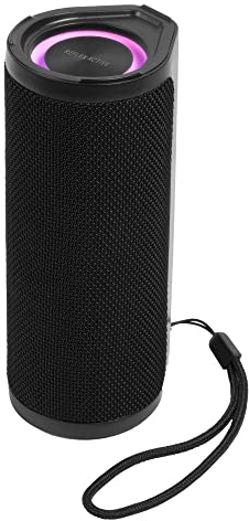 Reflex Active Party BT Stereo-Lautsprecher mit passivem Bass. Stoßfester und wasserdichter Outdoor-Lautsprecher. 2 x 2,5 Watt Ausgangsleistung. Schwarze Gummilackierung mit Bandlogo