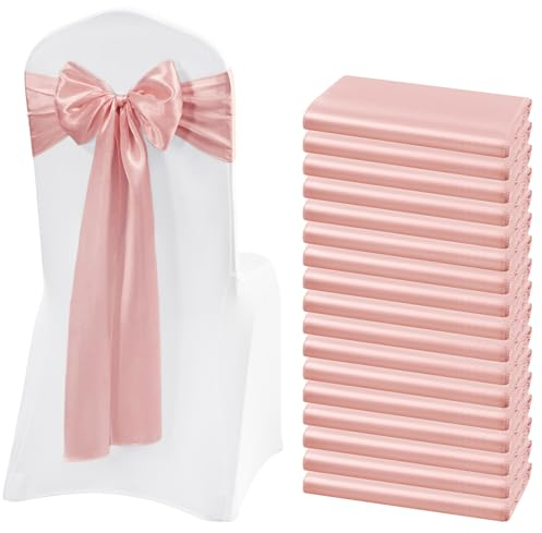 Lykoow Lot de 60 rubans de chaise en satin or rose pour décoration de chaise de mariage, réception, fête, hôtel, maison, cuisine (or rose)