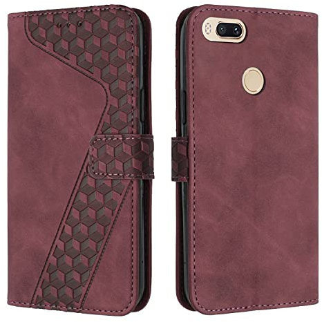 OKZone Coque pour Xiaomi Mi 5X/Mi A1, Etui Protection Housse Premium en Cuir PU Portefeuille Étui Téléphone [Fermoir Magnétique] [Fentes pour Cartes] Flip Case pour Xiaomi Mi 5X/Mi A1（Rouge