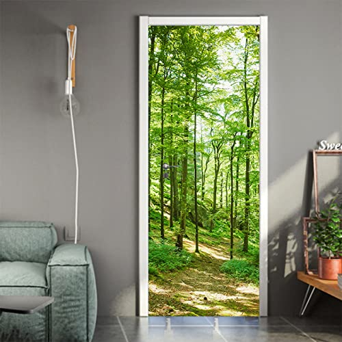 HAOTING Türaufkleber Fototapete Tür Wald & Bäume & Grün Tür Aufkleber Türaufkleber Selbstklebend Türtapete selbstklebend TürPoster Fototapete Türfolie Poster Tapete 88x200 cm