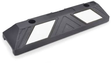 Parkplatzbegrenzer - Mit weißen Reflexstreifen - Inklusive Befestigungsmaterial - Hartgummi - Größe: 55,0 x 15,0 x 10,0 cm - Seitliche oder frontale Anwendung