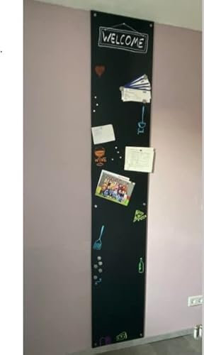 Tafelfolie magnetisch & selbstklebend | 60cm breite | 25 Größen l schwarz l Kreidetafel l Wandtafel Magnet Tafel l inkl. Kreidestift + 10 Magnete (30x100cm)