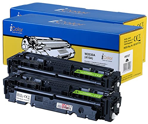 iColor 2er-Set kompatibler Toner W2030A für HP (ersetzt No.415A), Black
