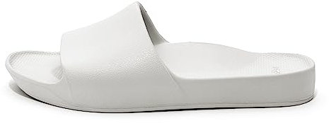 ARCHIES Arch Support Slides – Orthotic Recovery Sandals for Plantar Fasciitis Relief, Foot Pain & Heel Pain – Lightweight, Cushioned, Shock-Absorbing Slides for Walking, Standing, White (UK 5)