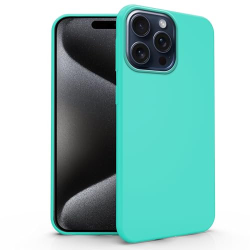 N NEWTOP Cover Compatibile per iPhone 15 Pro Max, Custodia TPU SOFT Gel Silicone Ultra Slim Sottile Flessibile Case Posteriore Protettiva Anti Urto Guscio Proteggi Scocca (Turchese)