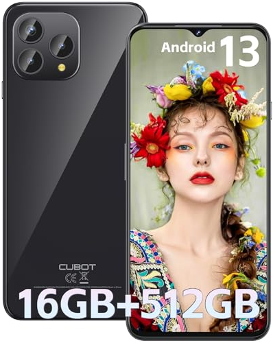 CUBOT P80 - Smartphone de 6.5 FHD+, 8GB y 512GB, Cámara Triple 48 MP, Batería 5200mAh, Android 13, Procesador OctaCore, Color Negro