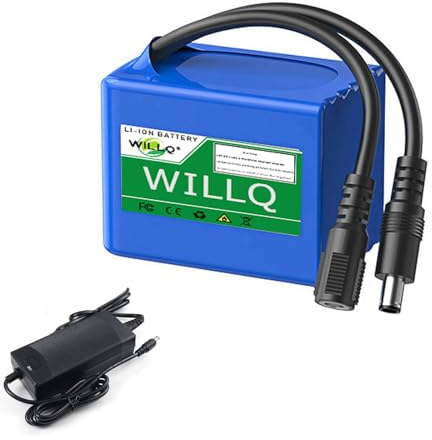 WILLQ Batterie Lithium 24V Batterie Li-ION Rechargeable 25,2 Volts Batterie Rechange 24V 3000mAh 10000mAh (Chargeur et Affichage d'alimentation LED en Option),with Charger,3Ah