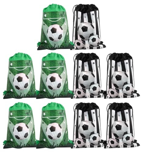 Anseom 12 Pezzi Borse Coulisse Feste Calcio Sacchetti Regalo Sacca Sportiva - Festa Compleanno Bambini Gadget Accessori