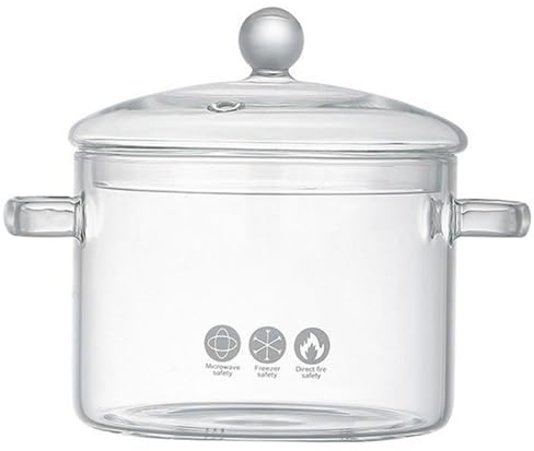 Marmites En Verre Pour La Cuisson Marmite En Verre 1,5 L En Verre à Haute Teneur En Borosilicate Avec Couvercle Casseroles Transparentes Durables Et Résistantes à La Chaleur Pour Le Thé La Salade