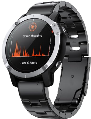 Maucoray Titan-Uhrenarmband, kompatibel mit Garmin Fenix 7X/6X/5X/3/Descent MK3 51 mm/MK3i 51 mm/Epix Pro 51 mm/Instinct 2x/TACTIX 7 Armband, Armband für COROS VERTIX 2, Titan, Ohne Edelstein