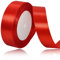 Rot Satinbands 25mm Breit, 22 Meters Schleifenband, Geschenkband für Geschenkverpackungen, DIY Handwerk, Blumensträuße, Nähprojekte, Schleifenherstellung, Geburtstags- und Hochzeitsdekorationen