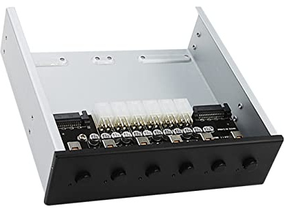jojofuny Festplattenstromversorgung 6-Wege HDD Steuerung mit 12 Großkapazitäts Kondensatoren Stabile Stromversorgung und Intelligente Regelung für Desktop PC
