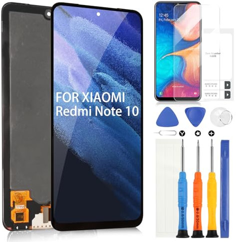 ARSSLY AMOLED Pantalla para Xiaomi Redmi Note 10 4G LCD Display, para Xiaomi Redmi Note 10s 4G LCD Pantalla táctil Digitalizador Assembly Reemplazo con Kit de reparación (Negro, 6.43)