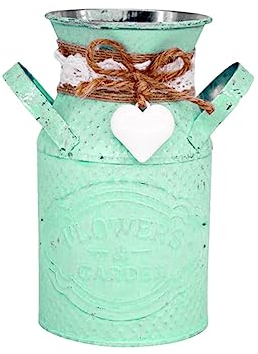 Luxshiny Jarra De Lata De Leche Galvanizada Jarrón Retro Macetero De Metal Jarrón De Flores Vintage Rústico Soporte De Flores Primitivo Jarra Jarrón Jarra Maceta Decoración De La Casa De