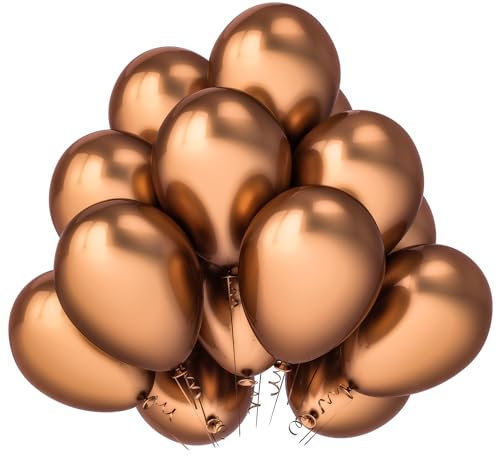 SimpleWild Premium 5-Inch Metallic Rose Gold Balloons, Pack of 30 | Shiny Thick Baloons Chrome Rose Gold Finish for Birthday Party Decoration, Baby Showers, Gender Reveal Ballons