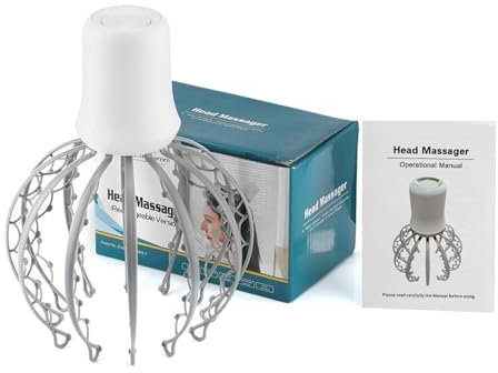 Electric Head Massager Scalp, Portable Battery Powered Scalp Massager, Head Scalp Scratcher with 3 Modes and 84 Vibrating Contacts for Stress Relax