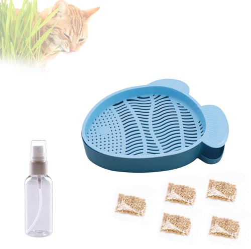 Bac à herbe à chat hydroponique,bols d'herbe à chat,Jardinière d'herbe à Chat,Kit de croissance d'herbe à chat,Station d'alimentation avec herbe à chat pour chat,pour jardin, maison, bureau